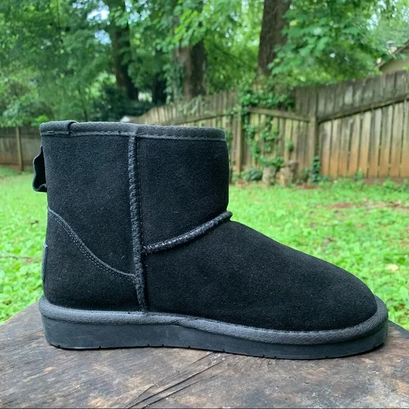 ZGR Classic Winter black suede snow ankle boots 7 - Picture 10 of 16